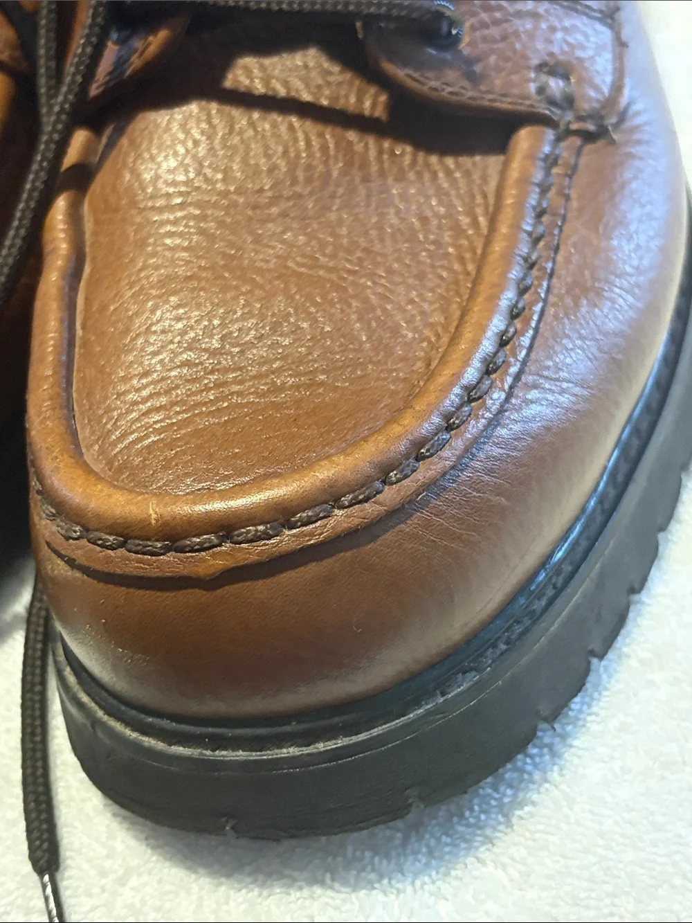 Dockers Men’s Tan Leather Boat Shoes with Black Laces